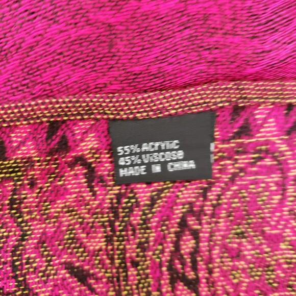 Beautiful Scarf with Fringe, Approx. 28 x 34, Acrylic and Viscose - Picture 4 of 7